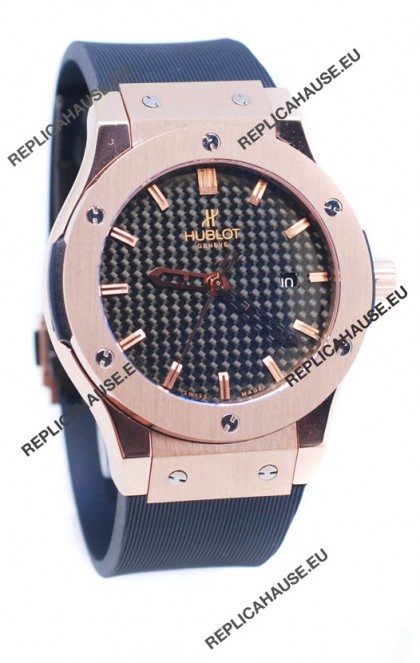 Hublot Classic Fusion Rose Gold Carbon Dial Watch
