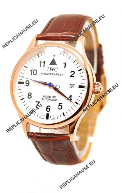 IWC Portugese Automatic Gold Replica Watch in White Dial