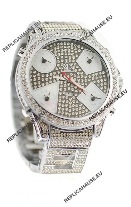 Jacob & Co Diamond Japanese Replica Watch in Grey Diamond Dial