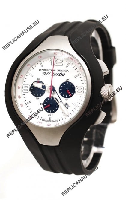 Porsche Design 911 Turbo Speed II Chronograph Japanese Watch in White Dial