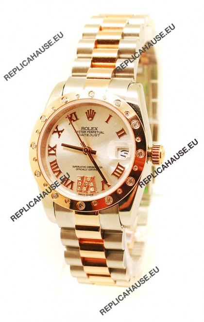 Rolex Datejust Two Tone Rose Gold Japanese Replica Watch - 36MM