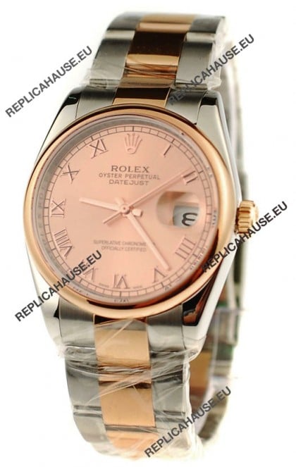Rolex Day Date Two Tone Japanese Watch in Pink Gold Dial