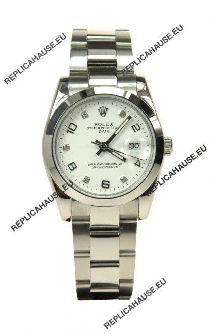 Rolex DateJust Mid-Sized Japanese Replica Silver Watch