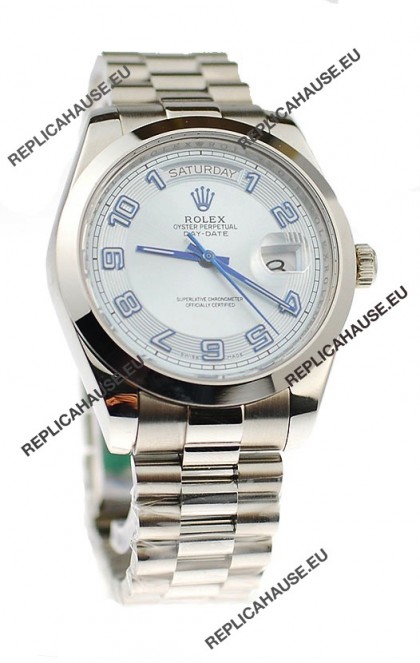 Rolex Day Date II Silver Japanese Replica Watch
