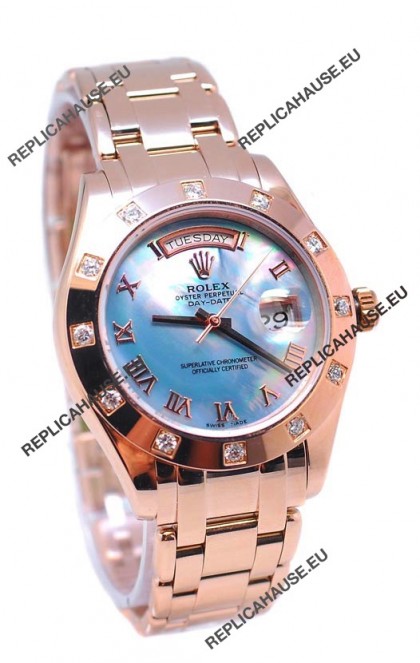 Rolex Day Date Blue Mother of Pearl Japanese Replica Watch