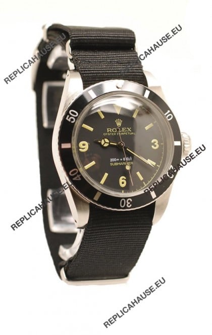 Rolex Submariner Swiss Watch Black Nylon Strap Watch