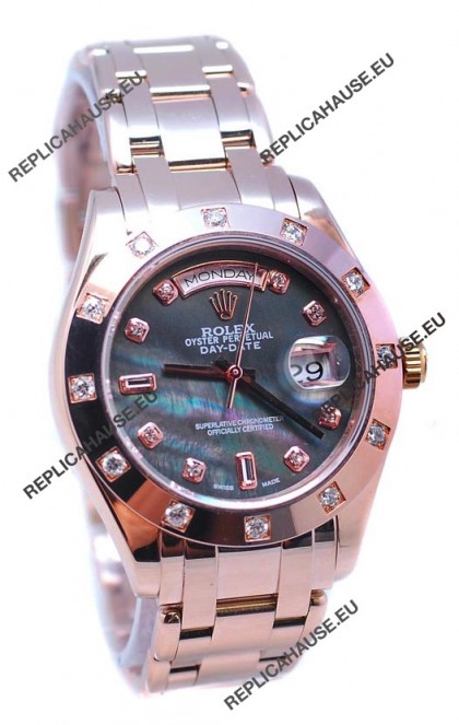 Rolex Day Date Black Mother of Pearl Japanese Replica Watch