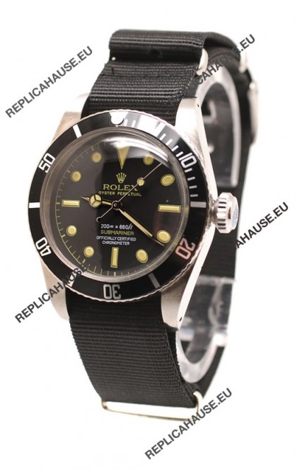 Rolex Submariner Swiss Watch Black Nylon Strap Watch