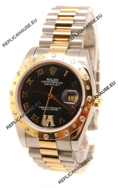 Rolex DateJust Mid-Sized Japanese Replica Gold Watch