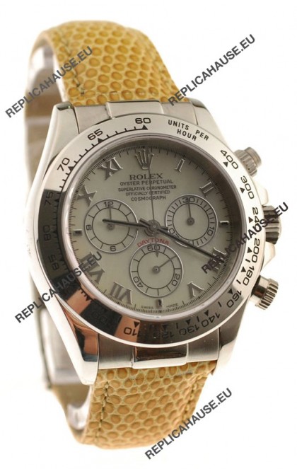 Rolex Daytona Cosmograph Swiss Replica Watch in Yellow Pearl Dial