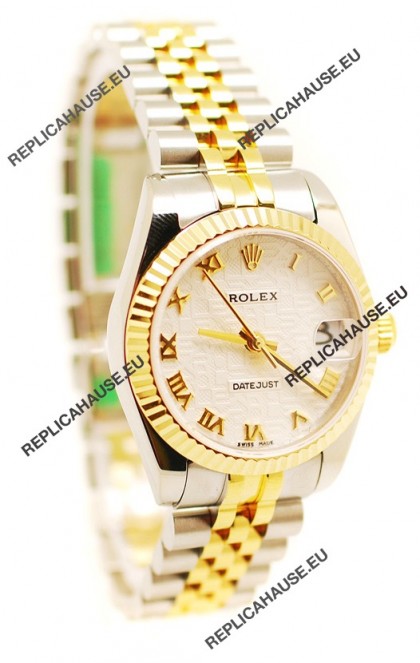 Rolex DateJust Mid-Sized Swiss Replica Two Tone Watch