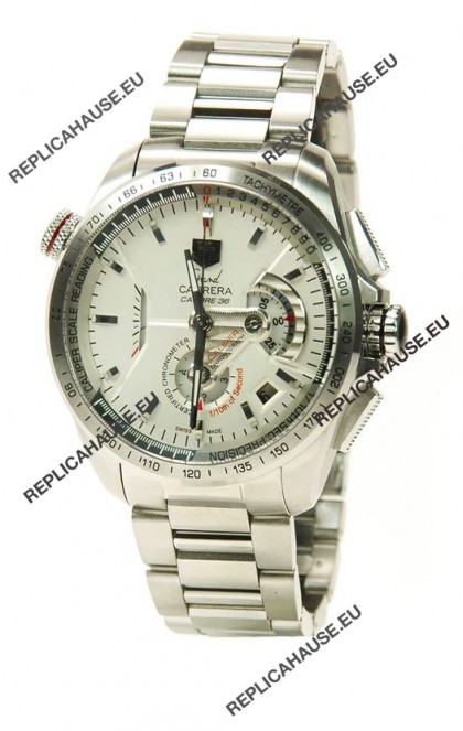 Tag Heuer Grand Carrera Calibre 36 Swiss Replica Watch in White Dial