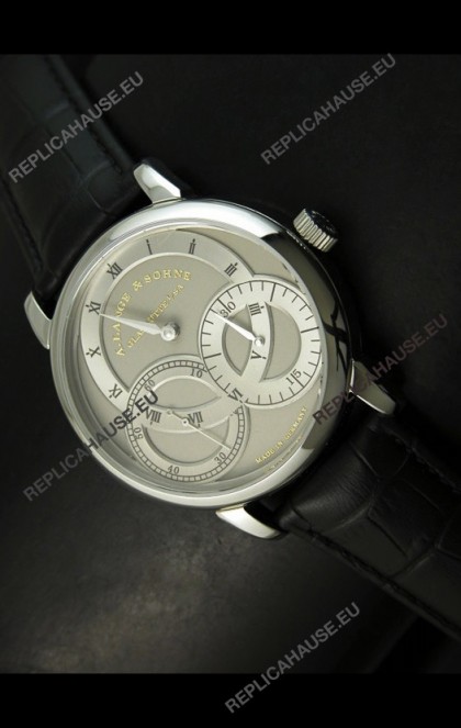A.Lange & Sohne Dual Sub Dials Japanese Watch Black Strap