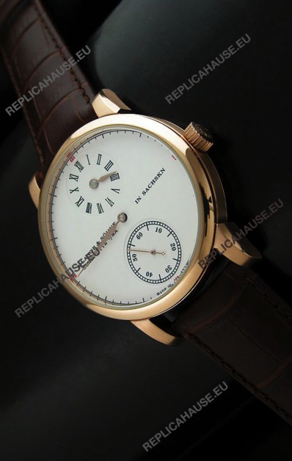 A.Lange & Sohne Cortes de Geneve Decorative Bridges Classic Replica Rose Gold Watch 