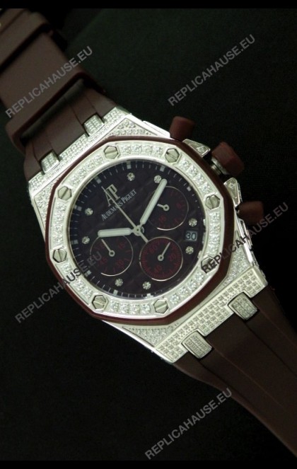Audemars Piguet Royal Oak Ladies Alinghi Limited Edition Japanese Watch in Maroon