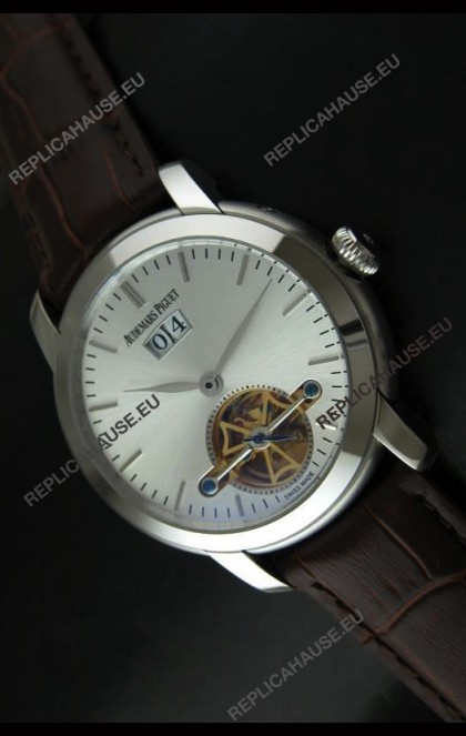 Audemars Piguet Jules Tourbillon Japanese Replica Watch in Silver Dial