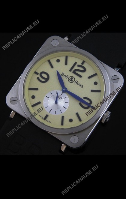 Bell & Ross Japanese Watch in Gold Ivory Dial