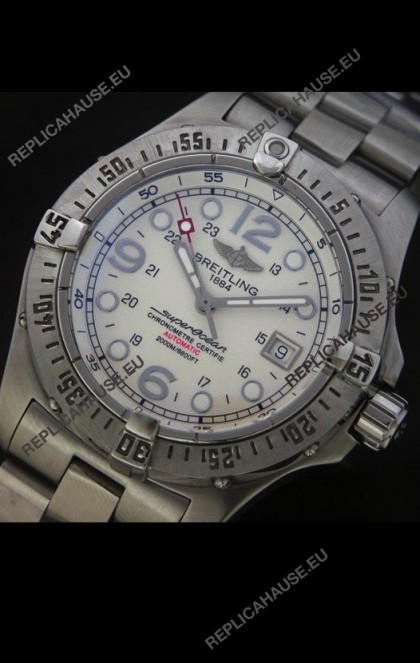 Breitling Superocean Swiss Replica Watch in White Dial