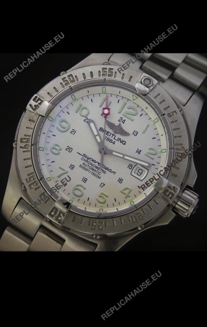 Breitling Superocean Swiss Replica Watch in White Dial
