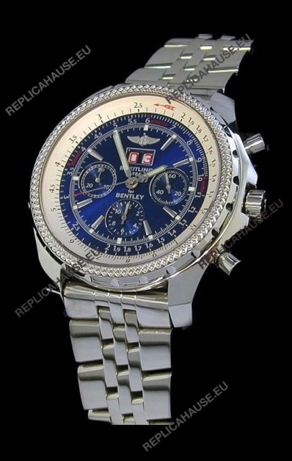Breitling Bentley 6.75 in Swiss Replica Watch in Blue Dial
