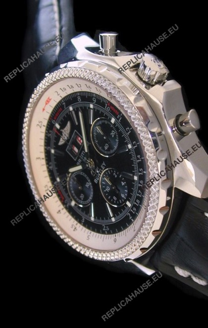 Breitling Bentley 6.75 in Swiss Replica Watch in Black Dial