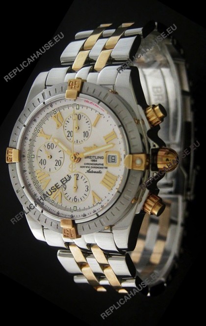 Breitling Chronomat Evolution Swiss Replica Watch in White Dial
