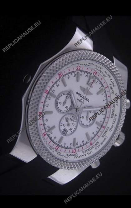 Breitling Bentley Chronograph Japanese Replica Watch in White Dial