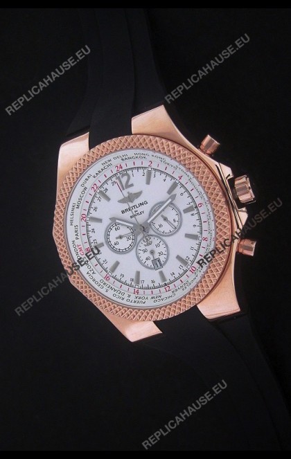 Breitling Bentley Chronograph Japanese Replica Watch in White Dial
