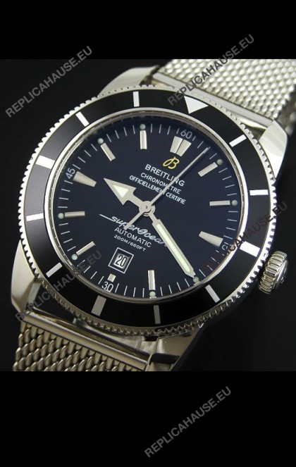 Breitling SuperOcean Swiss Replica Watch with Mesh Steel Strap - Ultimate Mirror Replica