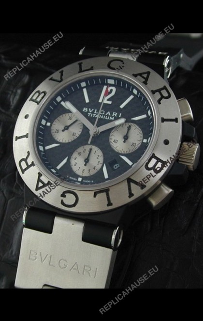 Bvlgari Fabrique en Suisse Swiss Replica Titanium Watch in Black Dial