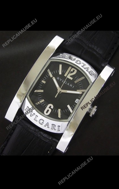Bvlgari Assioma Japanese Replica Quartz Watch in Black Dial