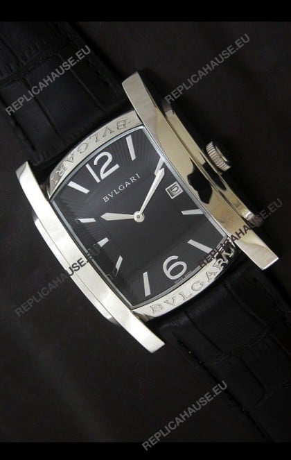 Bvlgari Assioma Japanese Replica Quartz Watch in Black Dial