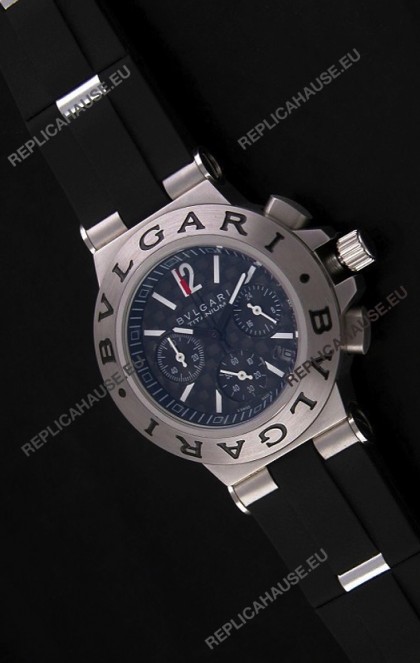 Bvlgari CH35 S Aluminium Japanese Replica Quartz Watch in Black Dial