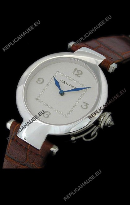 Cartier Pasha de Swiss Replica Automatic Watch in White Dial