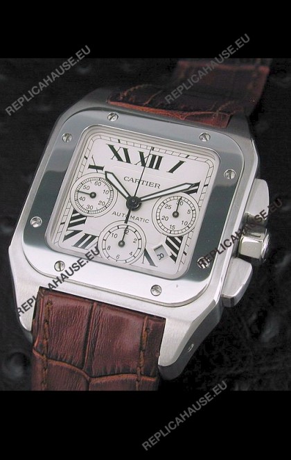 Cartier Santos Swiss Replica Watch in White Dial