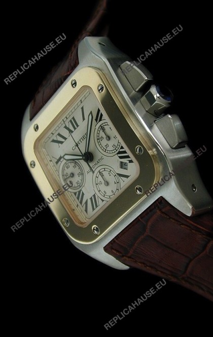 Cartier Santos Swiss Replica Watch in White Dial