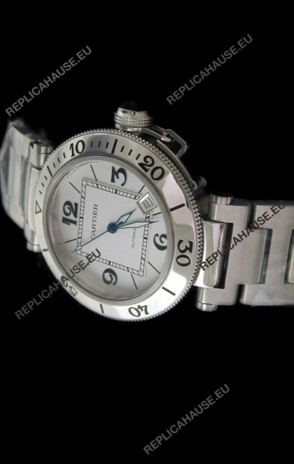 Cartier Pasha de Swiss Replica Watch in White Dial
