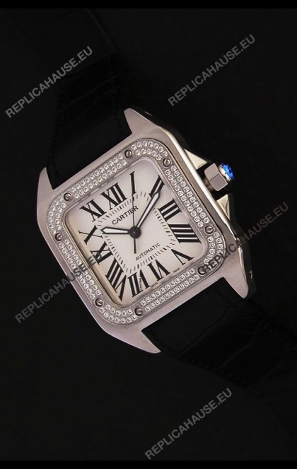 Cartier Santos in Swiss Replica Watch in White Dial