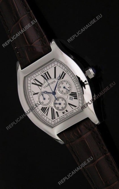 Cartier Tortue Japanese Replica Watch in Brown Strap