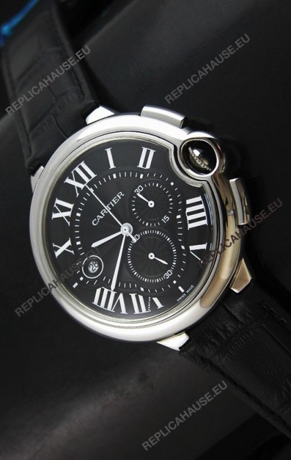 Cartier Ballon de Japanese Replica Watch in Black Dial
