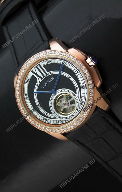 Calibre De Cartier Japanese Watch in Pink Gold Casing