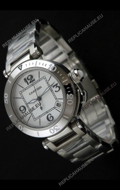 Cartier Pasha De Seatimer Japanese Quartz Watch in White Dial