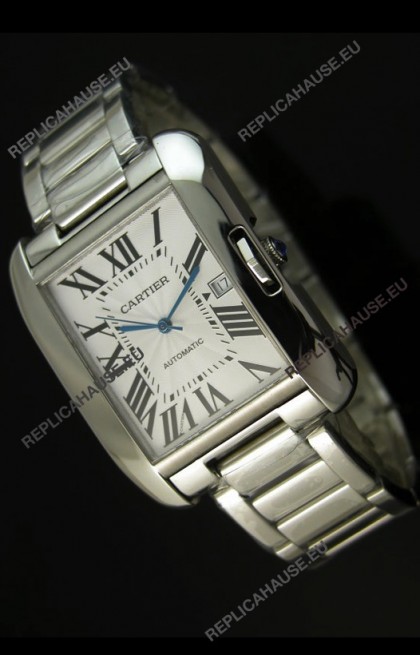 Cartier Tank Swiss Replica Watch in Stainless Steel Case