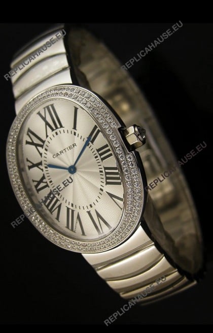 Cartier Baignoire Japanese Replica Watch with Diamonds Bezel