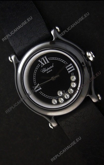 Chopard Happy Sport Japanese Replica Watch in Black Dial