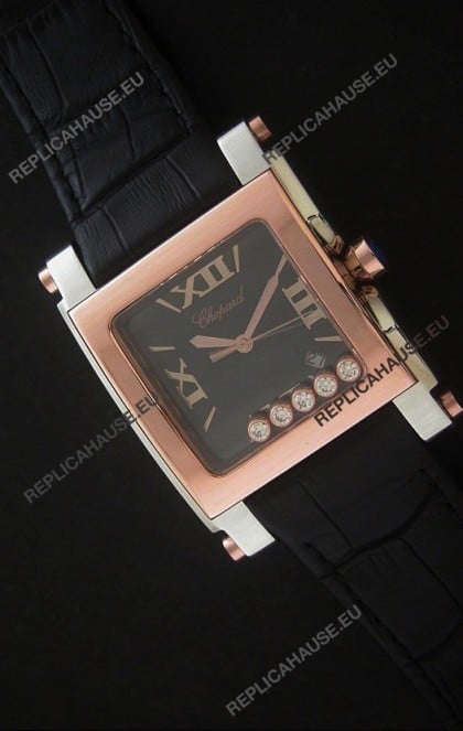 Chopard Happy Sport Swiss Replica Watch in Rose Gold Case