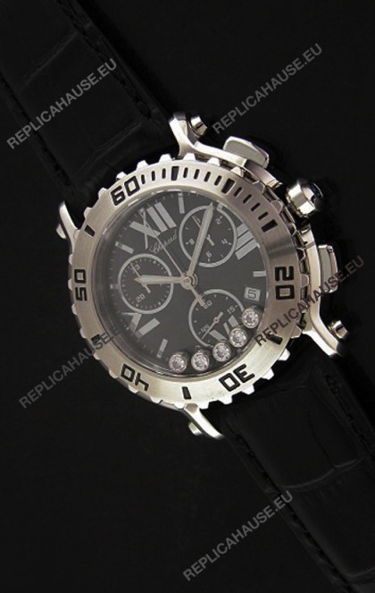 Chopard Happy Sport Swiss Replica Watch in Black Strap
