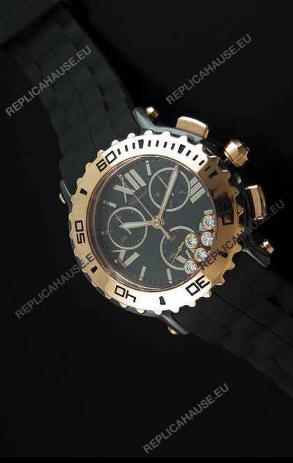 ChopardHappy Sport Swiss Replica Watch in Black Strap