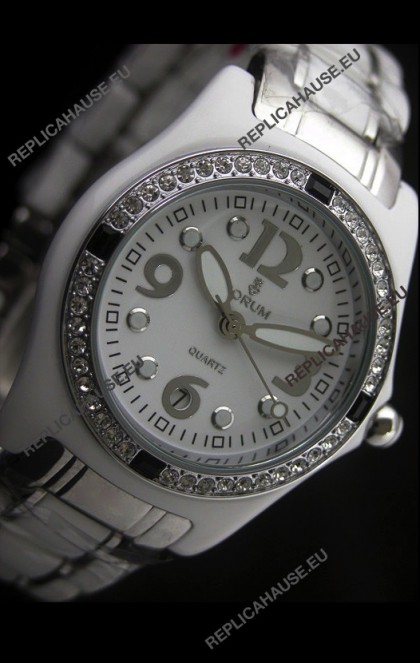 Corum Imitation Ceramics Japanese Replica Watch in White Dial