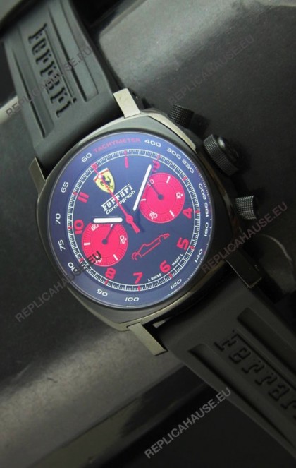 Ferrari Chronograph Swiss Replica Watch in Black Dial